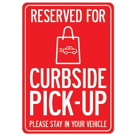 Signmission Public Safety, 7" Height, Peel And Stick Wall Graphic, 10" X 7", Reserved For Curbside Pick-up OS-NS-RD-710-25492